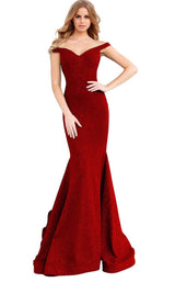 1 of 34 Jovani 55187BG Burgundy