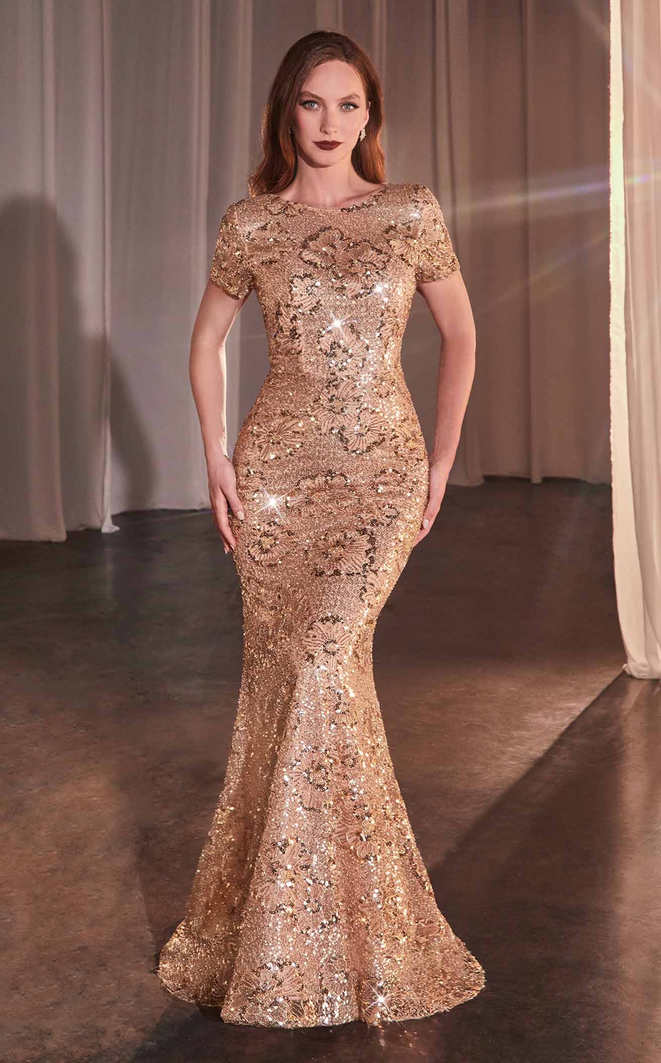 ladivine gold dress Ladivine CD693 Off-the-Shoulder Crystal Corset Prom Dress – Glass Slipper  Formals main image 1