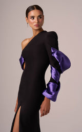 2 of 5 MNM Couture E0067 Black/Purple