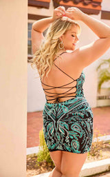 4 of 6 Primavera Couture 14096 Black/Teal