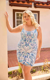 2 of 6 Primavera Couture 14096 Ivory/Blue