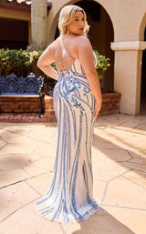 6 of 9 Primavera Couture 14101 Ivory/Blue