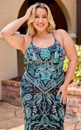 5 of 9 Primavera Couture 14102 Black/Teal