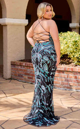 6 of 9 Primavera Couture 14102 Black/Teal