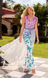 6 of 8 Primavera Couture 4569 Ivory Multi
