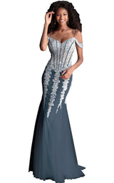 4 of 36 Jovani 51115 Charcoal/Charcoal