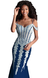 24 of 36 Jovani 51115 Navy/Navy