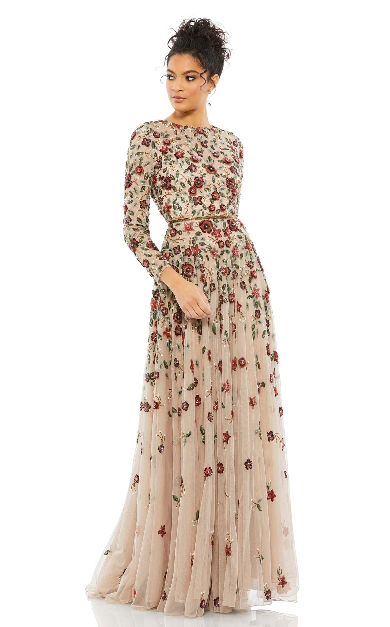 Mac Duggal Women's Floral A-Line Gown - Sage - Size 12 Mac Duggal Women's Floral A-Line Gown - Sage - Size 12