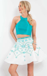 16 of 27 Rachel Allan 4111 Teal/White