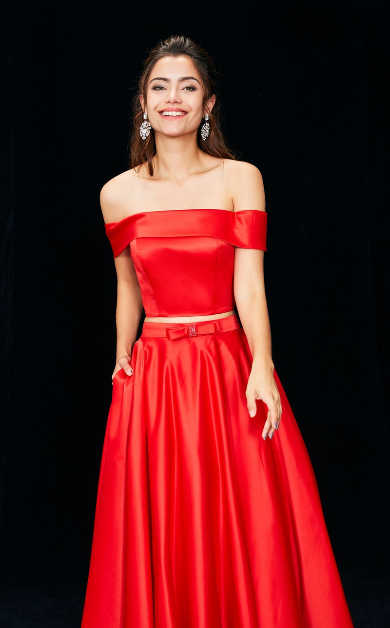 Angela and Alison 81136 Dress Hot Red