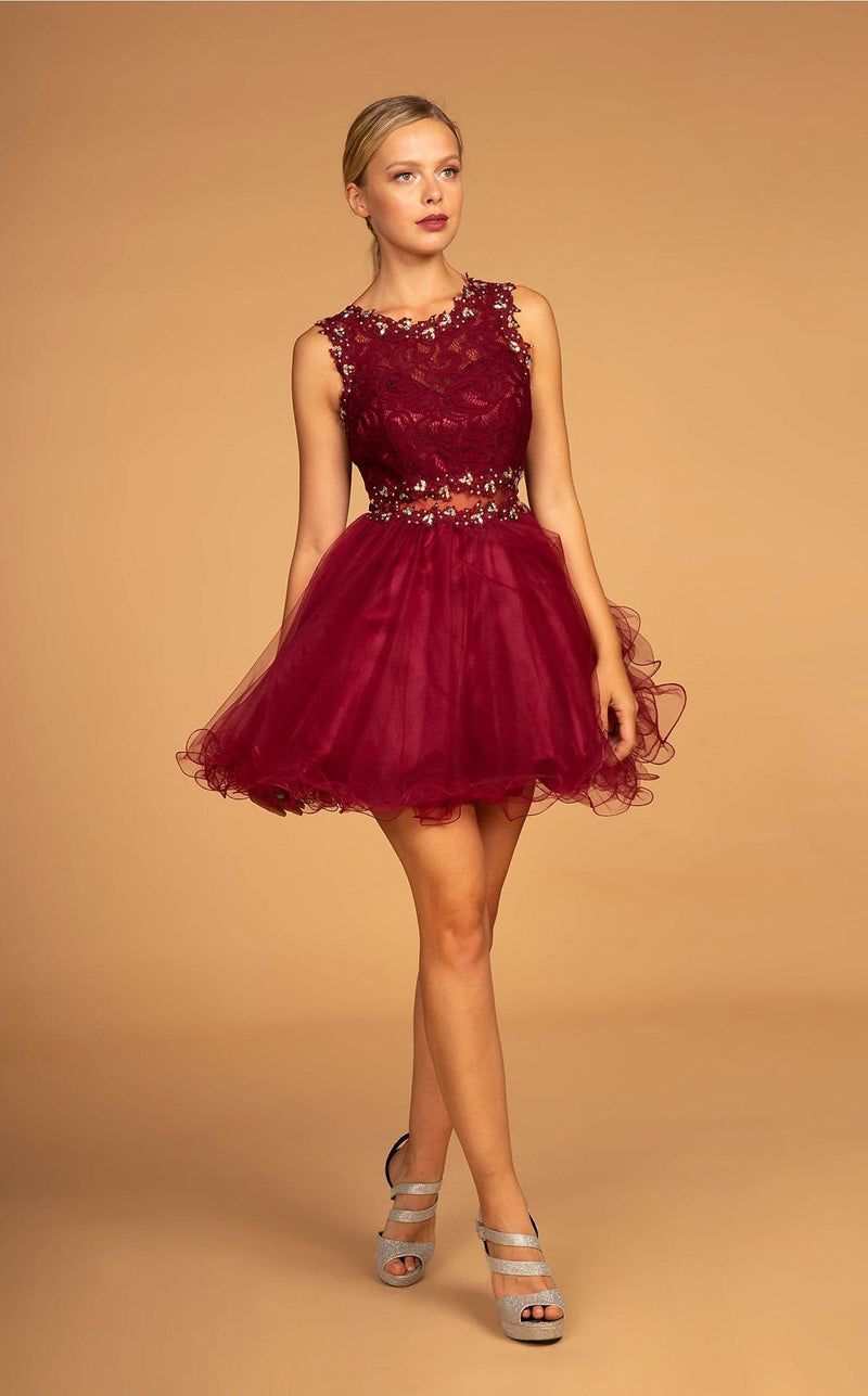 Elizabeth K GS1427 Dress Burgundy