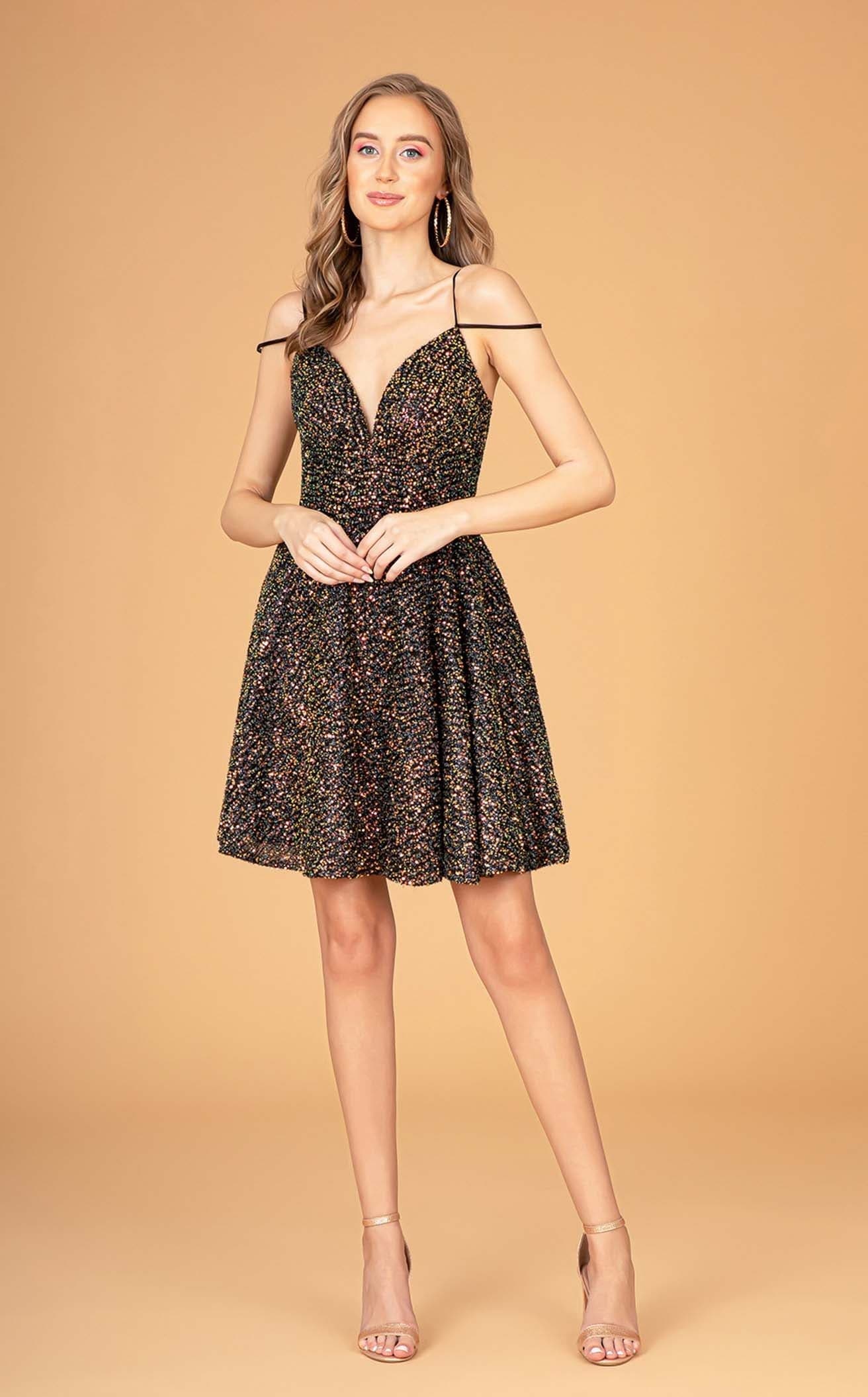 Elizabeth K GS3097 Prom Dress - Black/Gold