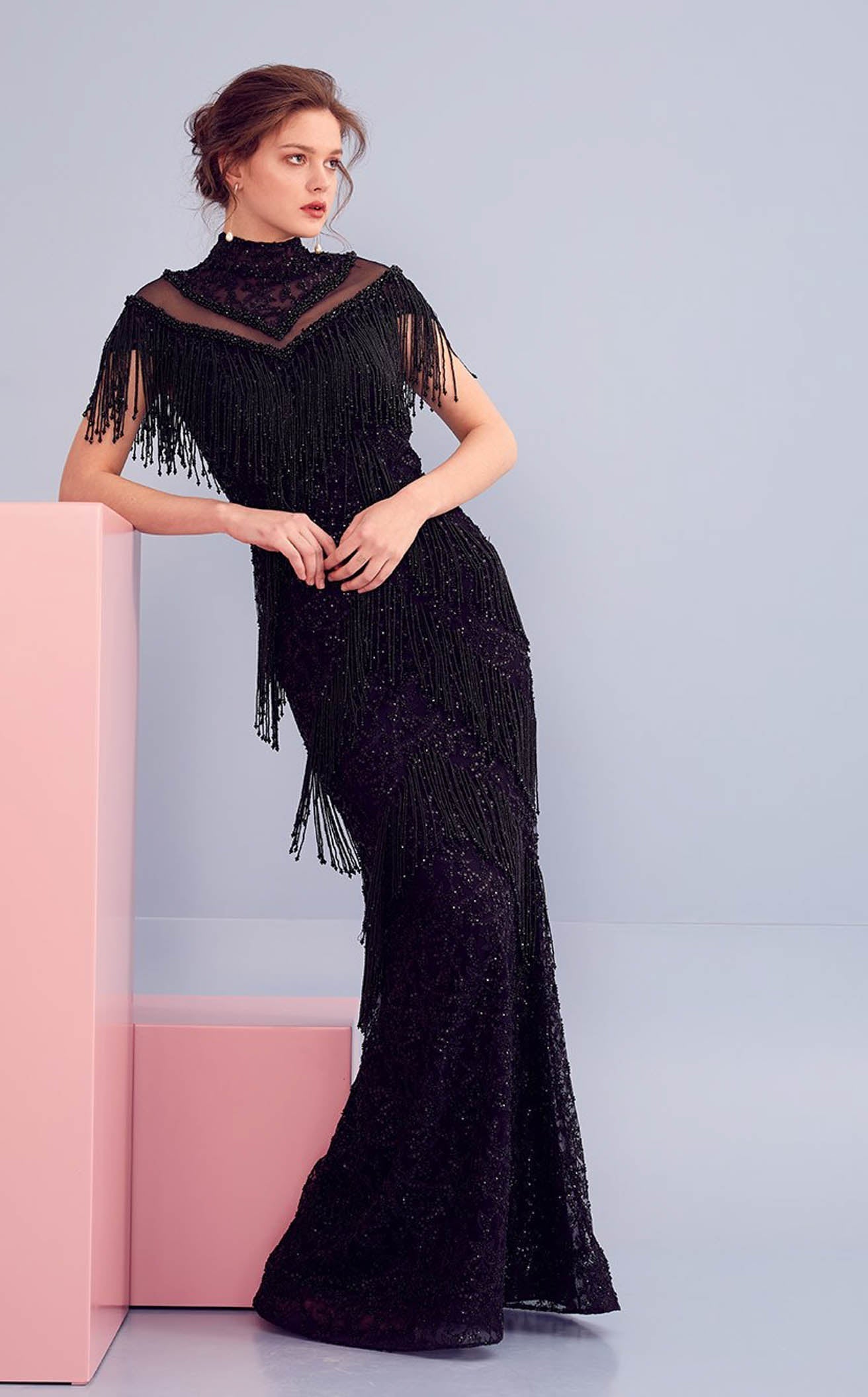 Tiara Evening Dress Beige TA-B20-26144 main image 0