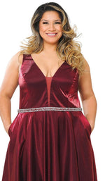 14 of 24 Lindas W1062 Dress Burgundy