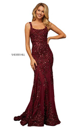 3 of 26 Sherri Hill 52925 Burgundy