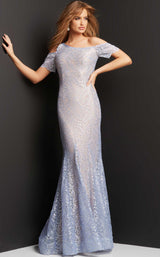 1 of 4 Jovani 05050 Periwinkle-Silver