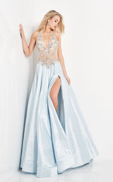 2 of 6 Jovani 05587 Light-Blue-Nude