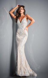 1 of 16 Jovani 05752 Silver-Nude