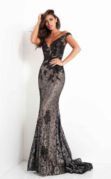 2 of 6 Jovani 06437BG Black/Silver
