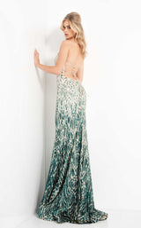 2 of 5 Jovani 06459 Silver-Green