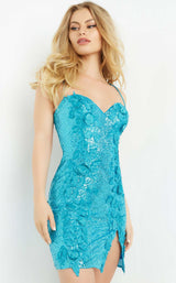4 of 9 Jovani 07667 Dress Turquoise