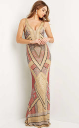 1 of 4 Jovani 08445 Nude-Multi