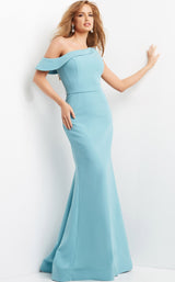 4 of 6 Jovani 09129 Seafoam Light-Blue