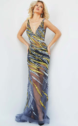 4 of 7 Jovani 06790 Gunmetal