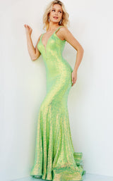 2 of 6 Jovani 22824 Neon Green