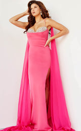 2 of 4 Jovani 08229BG Hot Pink
