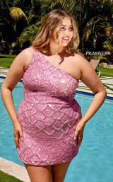 2 of 18 Primavera Couture 14023 Dress Crystal-Pink