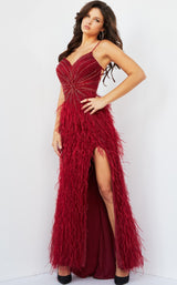 1 of 2 Jovani 08060BG Burgundy