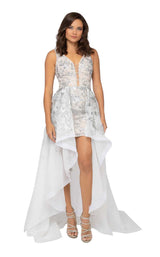 1 of 4 Terani 1913P8312 White-Silver-Nude