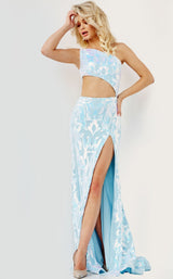 4 of 7 Jovani 22853 Light Blue