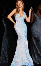 2 of 10 Jovani 23386 Dress Iridescent-White
