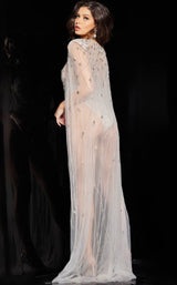 5 of 5 Jovani 23895 Jumpsuit Nude-Silver