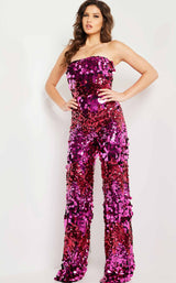 1 of 4 Jovani 24527 Jumpsuit Fuchsia