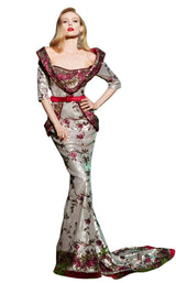 1 of 2 MNM Couture 2494 Burgundy