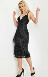 4 of 5 Jovani 26192 Dress Black-Black