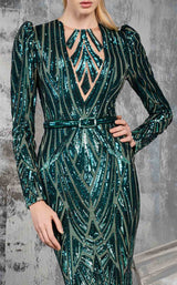 3 of 3 MNM Couture 2628 Green-Silver