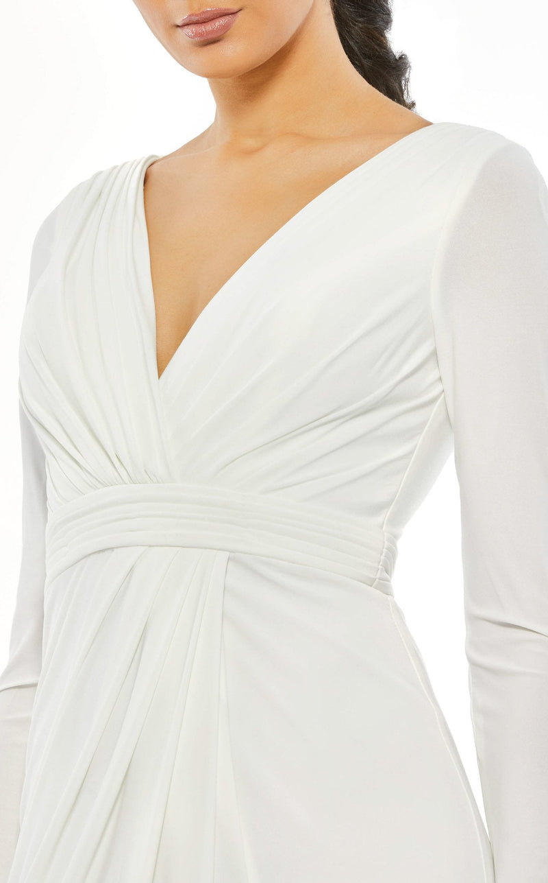 mac duggal white dress long sleeve Mac Duggal 26554 Dress