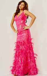 2 of 3 Jovani 07808BG Fuchsia