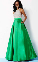 3 of 5 Jovani 29160BG Emerald-Silver