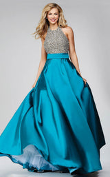1 of 5 Jovani 29160BG Teal-Silver