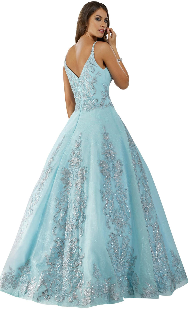 lara long aqua dress Delfi Collective