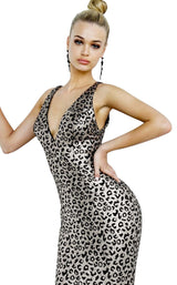 4 of 6 Jovani 3237BG Animal-Print