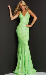 14 of 20 Jovani 3263 Neon Green