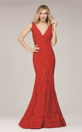 3 of 4 Jovani 33050BG Red