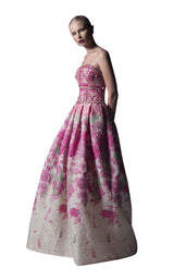 1 of 2 Edward Arsouni Couture SS0334 Fuchsia-Ecru