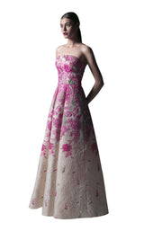 1 of 2 Edward Arsouni Couture SS0336 Fuchsia-Ecru
